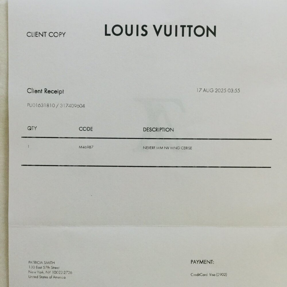 LOUIS VUITTON 2025 Neverfull MM Monogram Pochette Wristlet - 8/17/25 - Picture 12 of 14